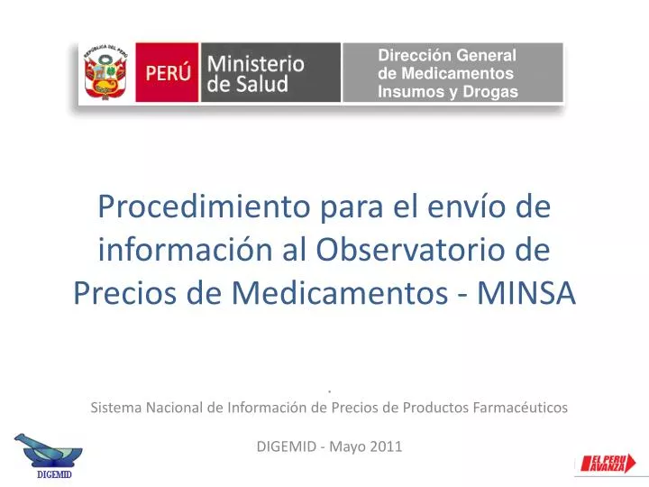 procedimiento para el env o de informaci n al observatorio de precios de medicamentos minsa