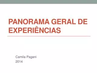 panorama geral de experi ncias