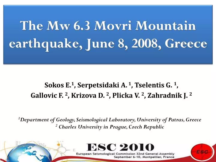 the mw 6 3 movri mountain earthquake june 8 2008 greece