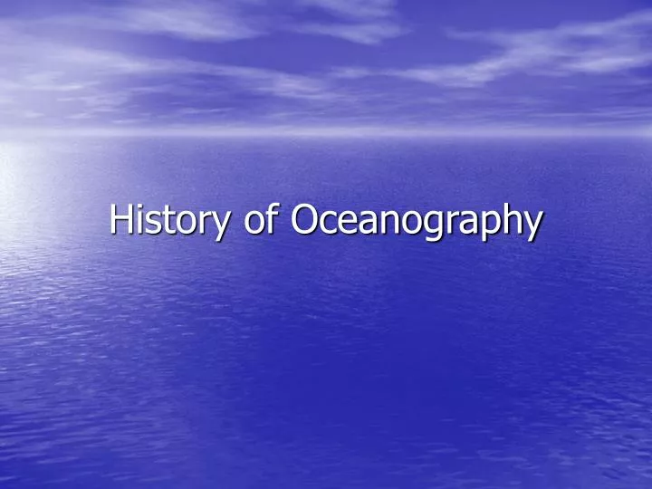 history of oceanography