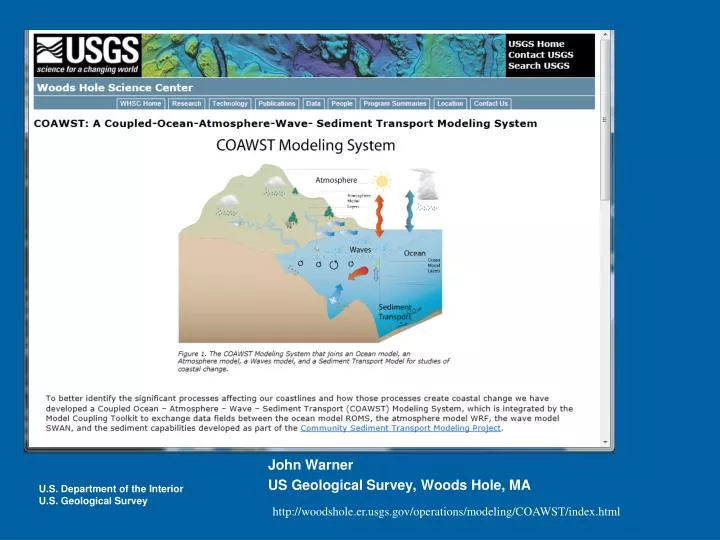 coupled ocean atmosphere waves sediment transport coawst modeling system training