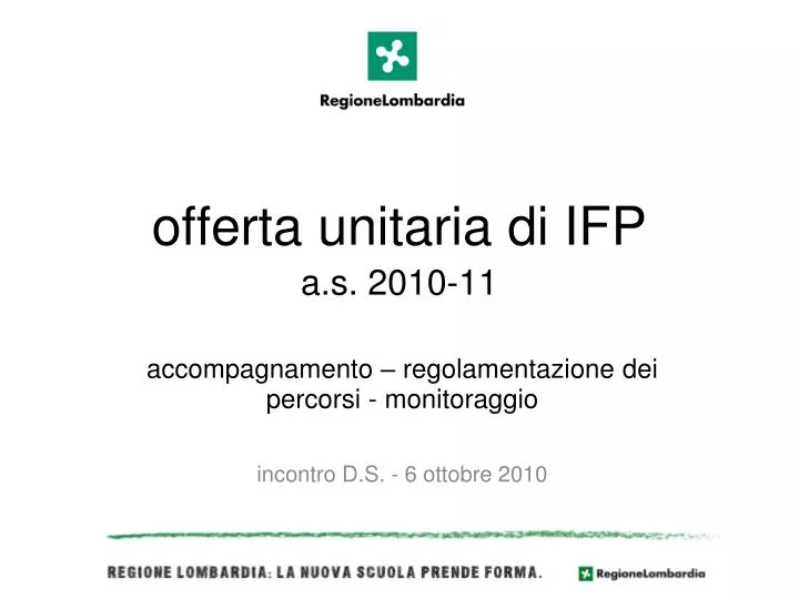 offerta unitaria di ifp a s 2010 11