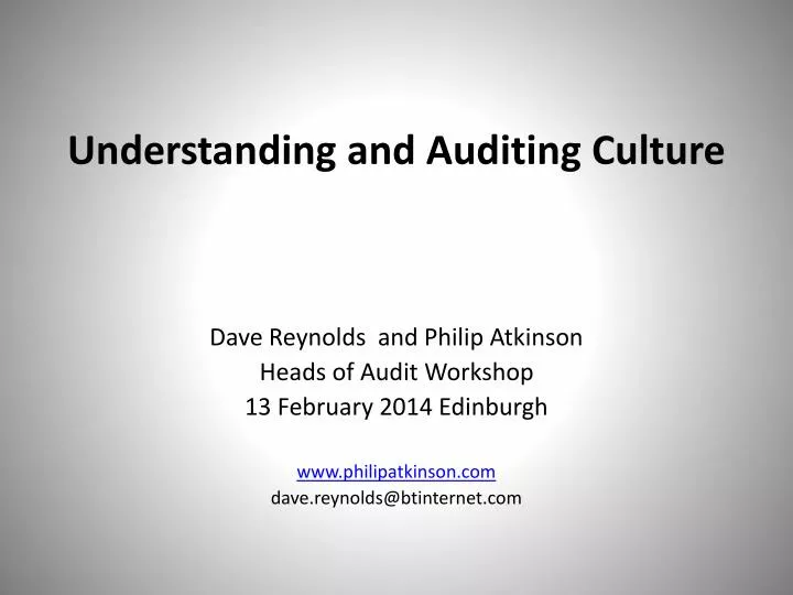 understanding and auditing culture
