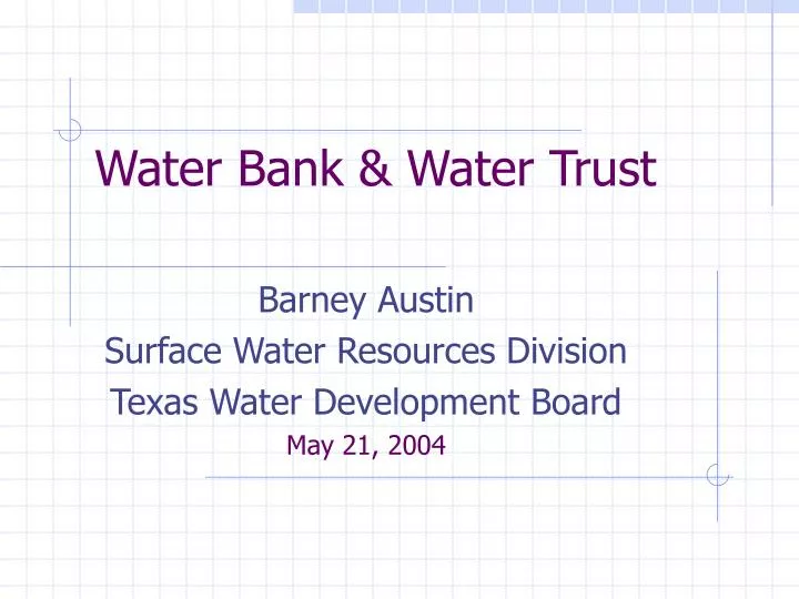water bank water trust