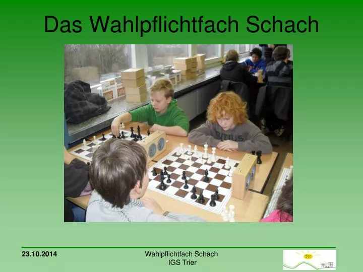 das wahlpflichtfach schach