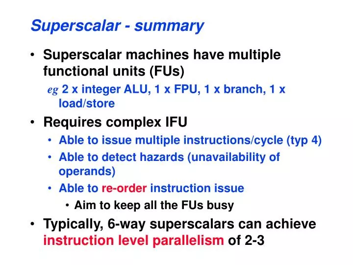 superscalar summary