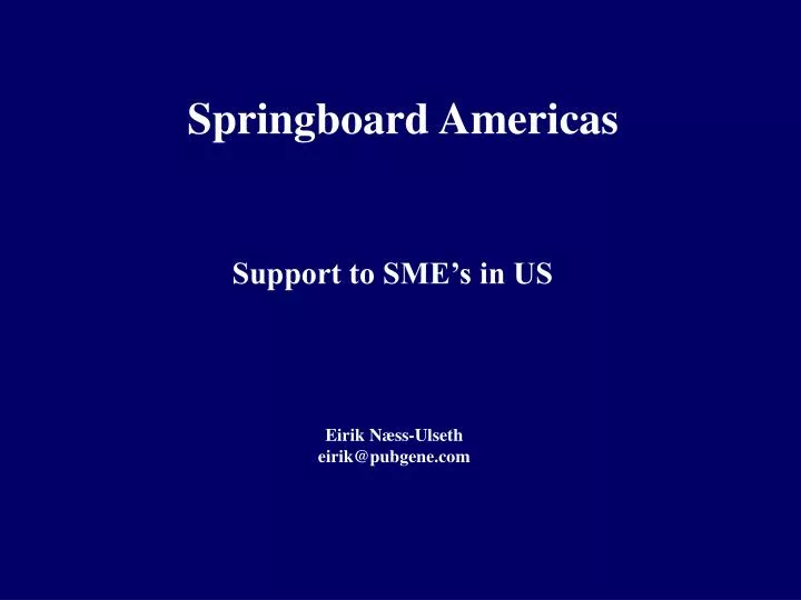 support to sme s in us