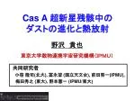 Cas A 超新星残骸中の ダストの進化と熱放射 - slide 1