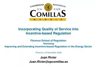 Incorporating Quality of Service into Incentive-based Regulation