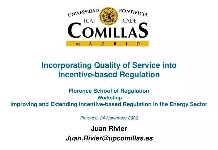 incorporating quality of service into incentive based regulation