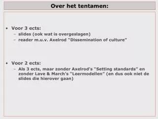 over het tentamen