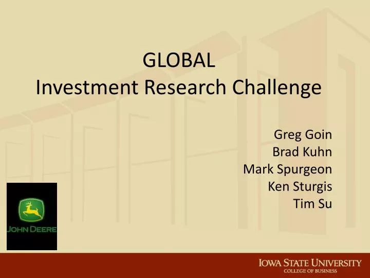 global investment research challenge