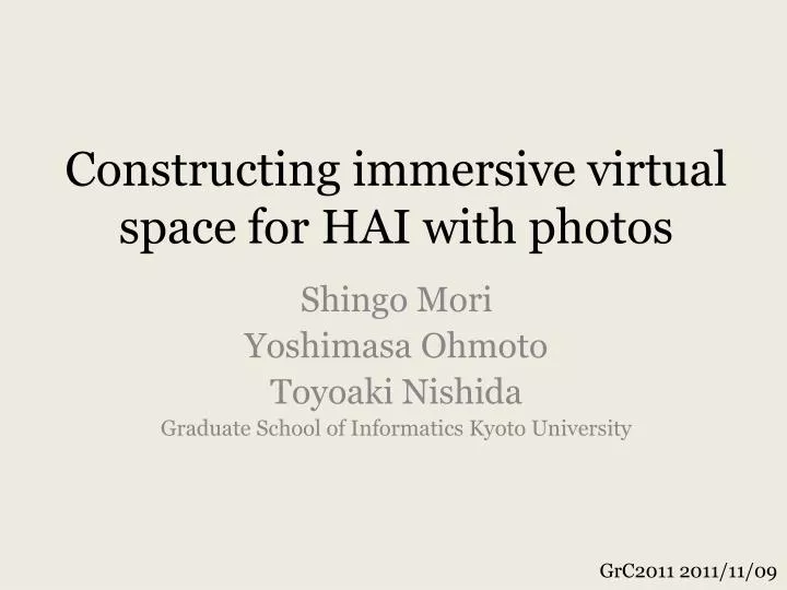 constructing immersive virtual space for hai with photos