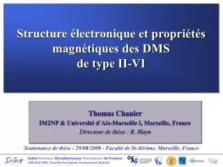 structure lectronique et propri t s magn tiques des dms de type ii vi