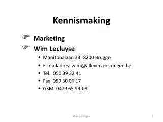 kennismaking