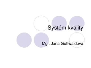 syst m kvality