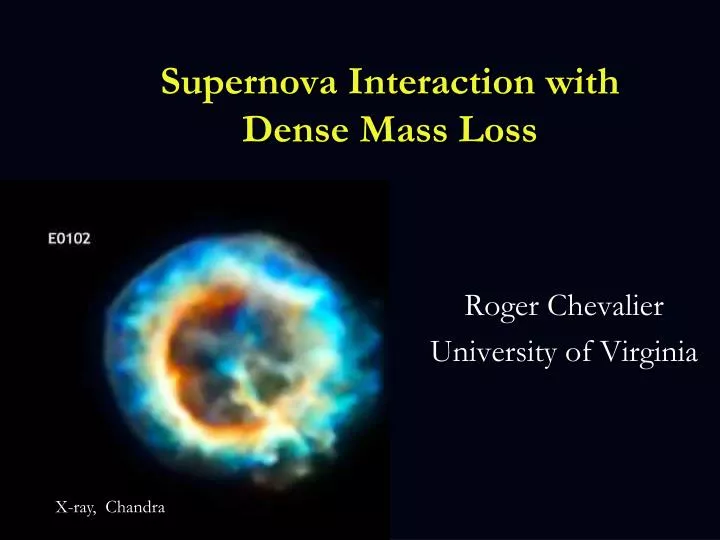 supernova interaction with dense mass loss