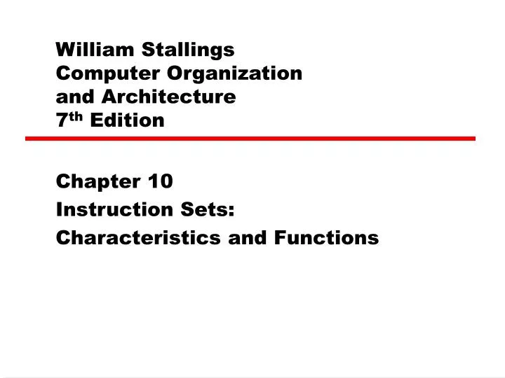 william stallings computer organization and architecture 7 th edition