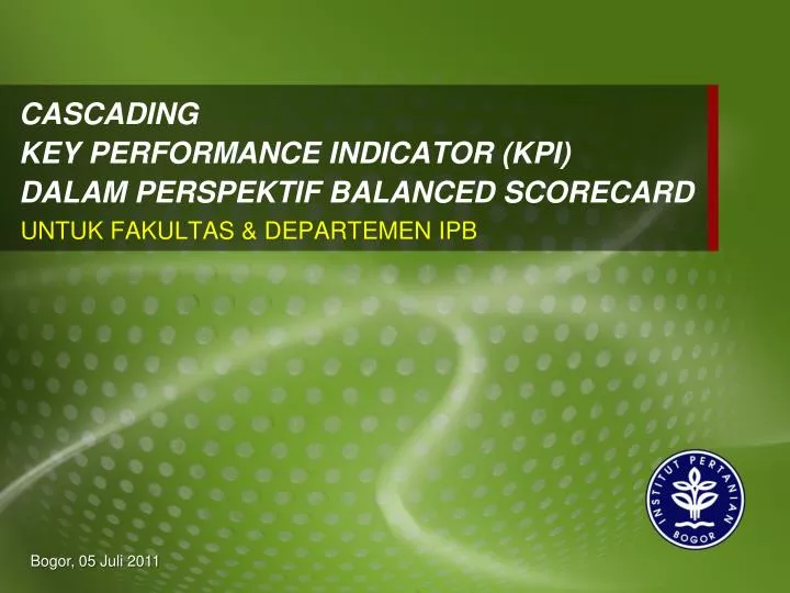 cascading key performance indicator kpi dalam perspektif balanced scorecard
