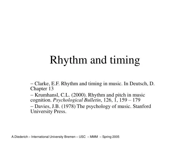 rhythm and timing