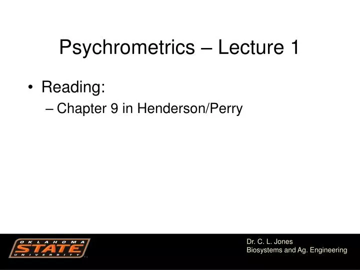 psychrometrics lecture 1