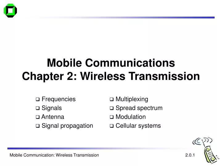 mobile communications chapter 2 wireless transmission