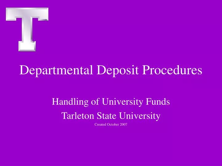 departmental deposit procedures