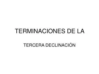 terminaciones de la