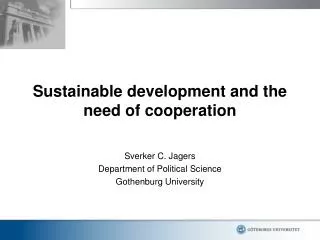 Sustainable development and the need of cooperation