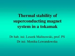 Thermal stability of superconducting magnet system in a tokamak