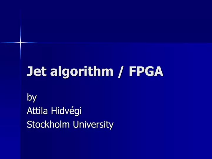 jet algorithm fpga