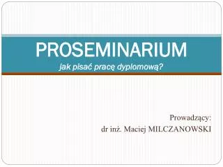 proseminarium jak pisa prac dyplomow