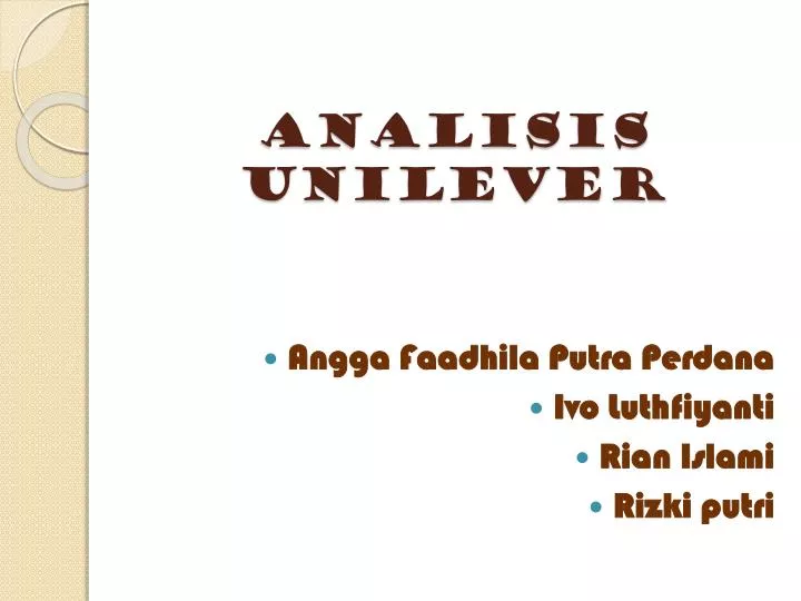 analisis unilever