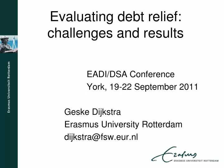 evaluating debt relief challenges and results