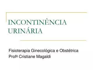 incontin ncia urin ria