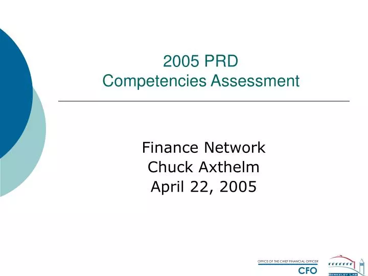 2005 prd competencies assessment