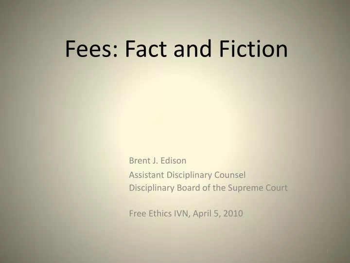 fees fact and fiction