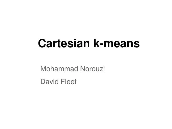 cartesian k means