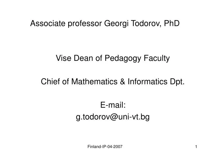 associate professor georgi todorov phd