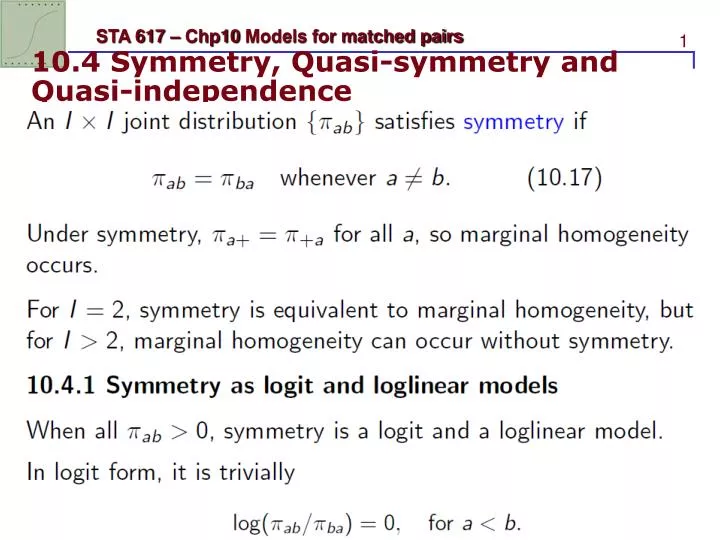 10 4 symmetry quasi symmetry and quasi independence