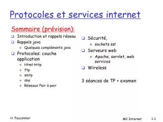 Protocoles et services internet