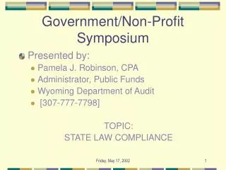 Government/Non-Profit Symposium