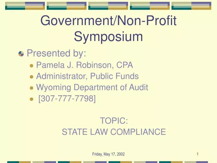 government non profit symposium