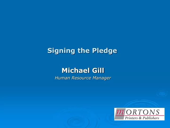signing the pledge