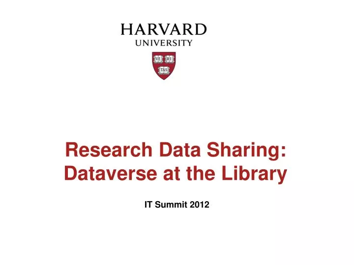 research data sharing dataverse at the library