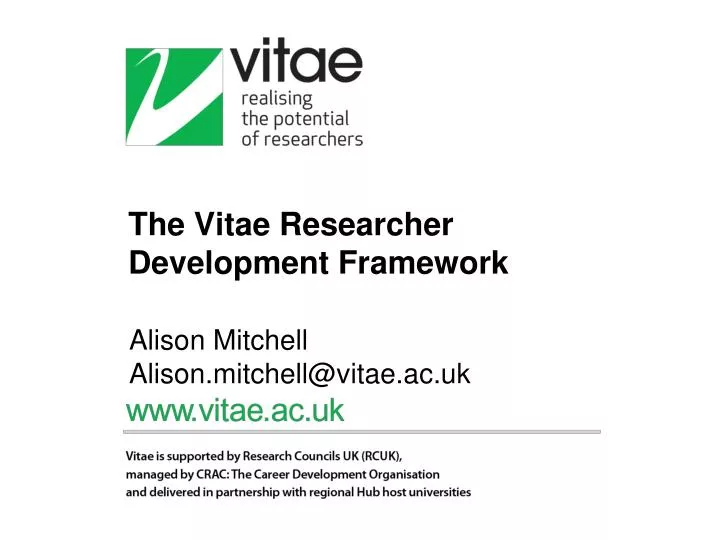 the vitae researcher development framework