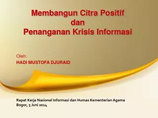 membangun citra positif dan penanganan krisis informasi