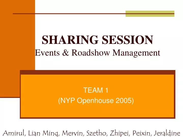 sharing session events roadshow management