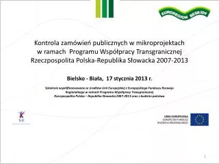 Kontrola zamówień publicznych w mikroprojektach w ramach Programu Współpracy Transgranicznej