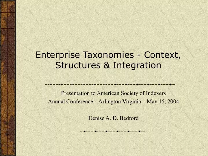 enterprise taxonomies context structures integration